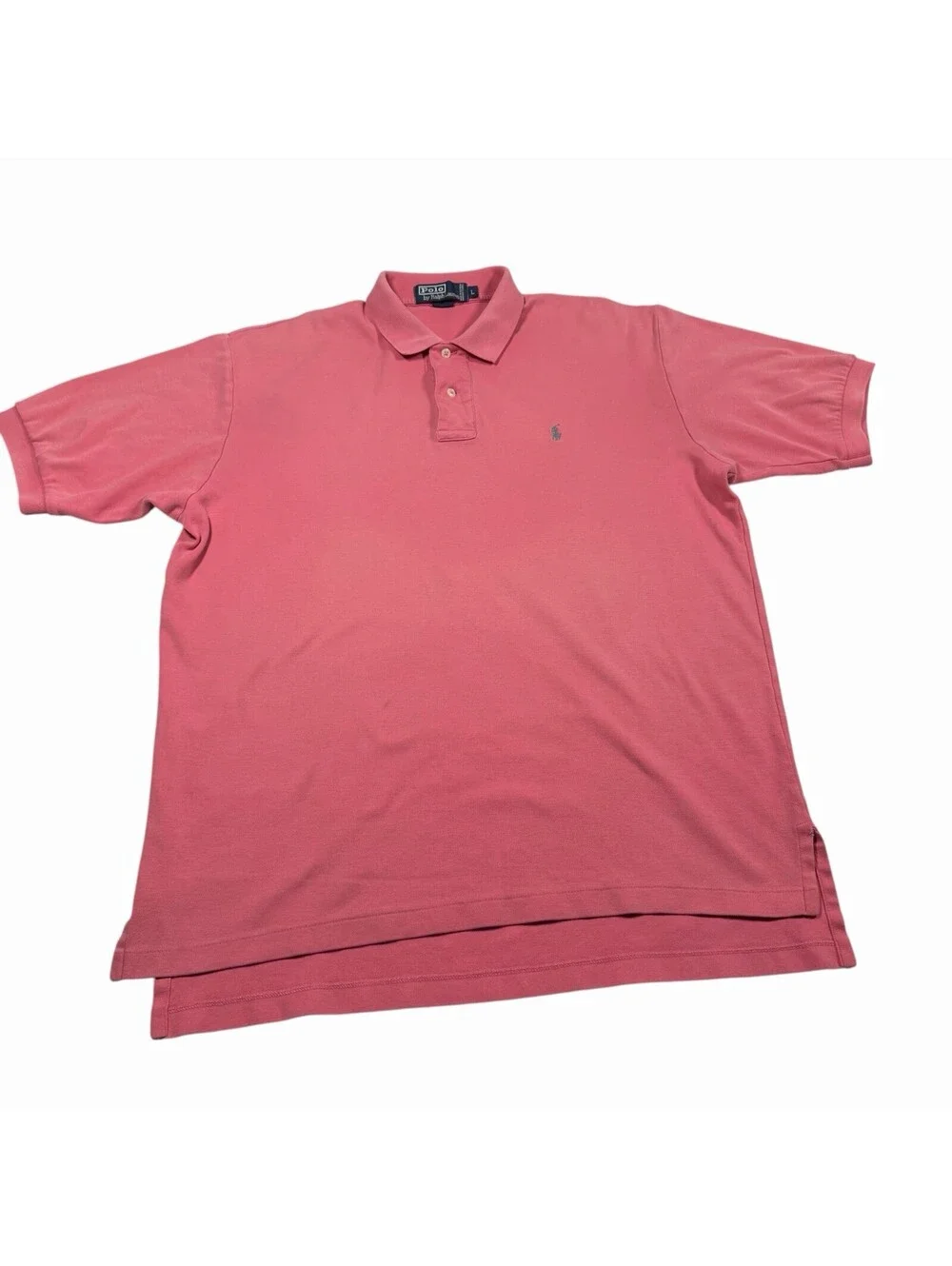 Polo Ralph Lauren Men's Pink Solid Short Sleeve Polo, Embroidered Logo Size L